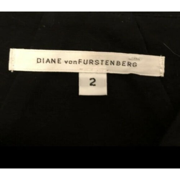 DIANE von FURSTENBERG SIZE 2 MARLEENA BLACK VISCOSE PENCIL KNEE LENGTH SKIRT - Picture 9 of 10